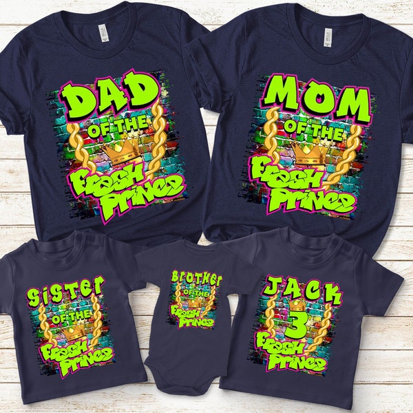 Fresh prince inspired birthday shirt, family matching shirts, character inspired birthday shirts, theme party shirts, gifts K-13022321