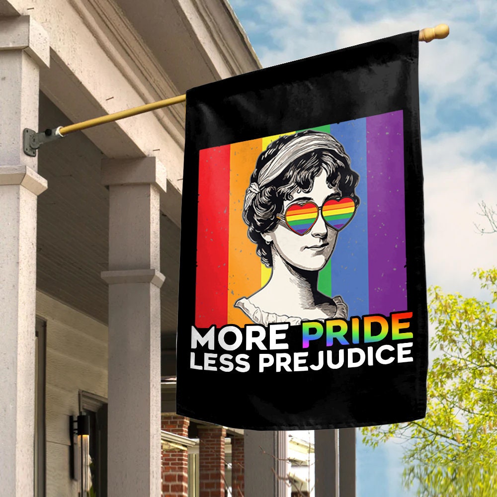 Discover More Pride Less Prejudice LGBTQ House Flag