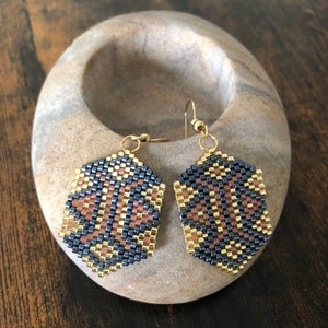 Hand-woven Miyuki delicas pearl earrings