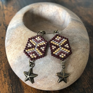 Hand-woven Miyuki delicas pearl earrings