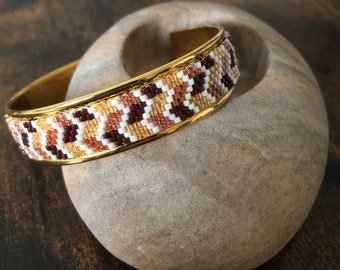 Bracelet Jonc En Perles Miyuki Delicas - Tissage Peyote Fait Main - Multicolore - Fermoir Magnétique