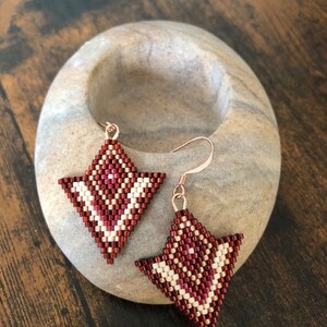 Hand-woven Miyuki delicas pearl earrings