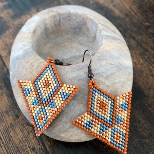 Hand-woven Miyuki delicas pearl earrings