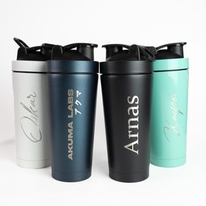 Personalised Insulated Protein Shaker: 750ML Gym Water Bottle