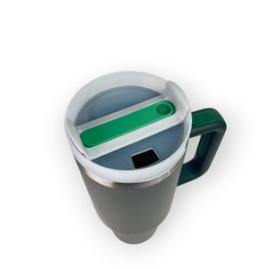 Gepersonaliseerde gegraveerde beker met handvat en rietje: 40 oz geïsoleerde koffiefles afbeelding 4
