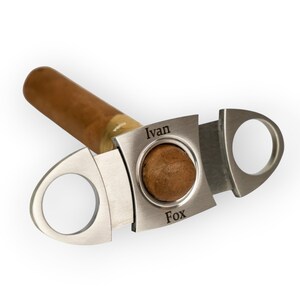 Personalised Cigar Cutter with Gift Box, Engraved Steel Cigar Clipper, Groomsman or Gift for Dad image 5