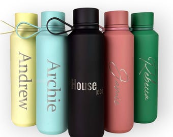 Gepersonaliseerde geïsoleerde waterfles: lasergegraveerd roestvrij staal 600 ml