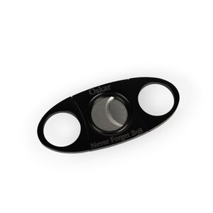 Personalised Cigar Cutter with Gift Box, Engraved Steel Cigar Clipper, Groomsman or Gift for Dad Black