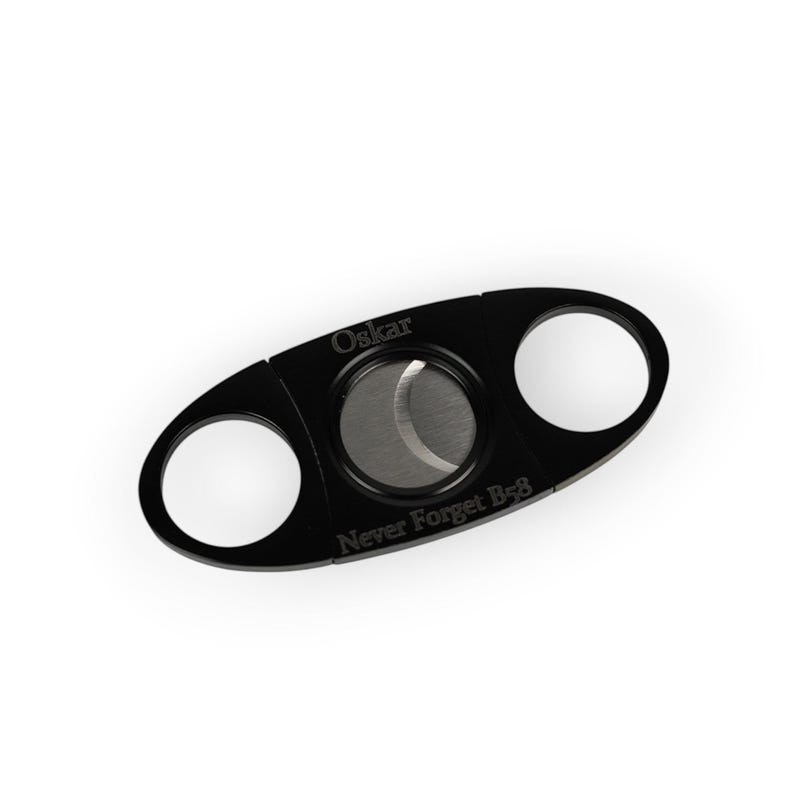 Personalised Cigar Cutter with Gift Box, Engraved Steel Cigar Clipper, Groomsman or Gift for Dad Black