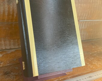 Handmade & painted black w/ gold trim wooden book storage/trinket box