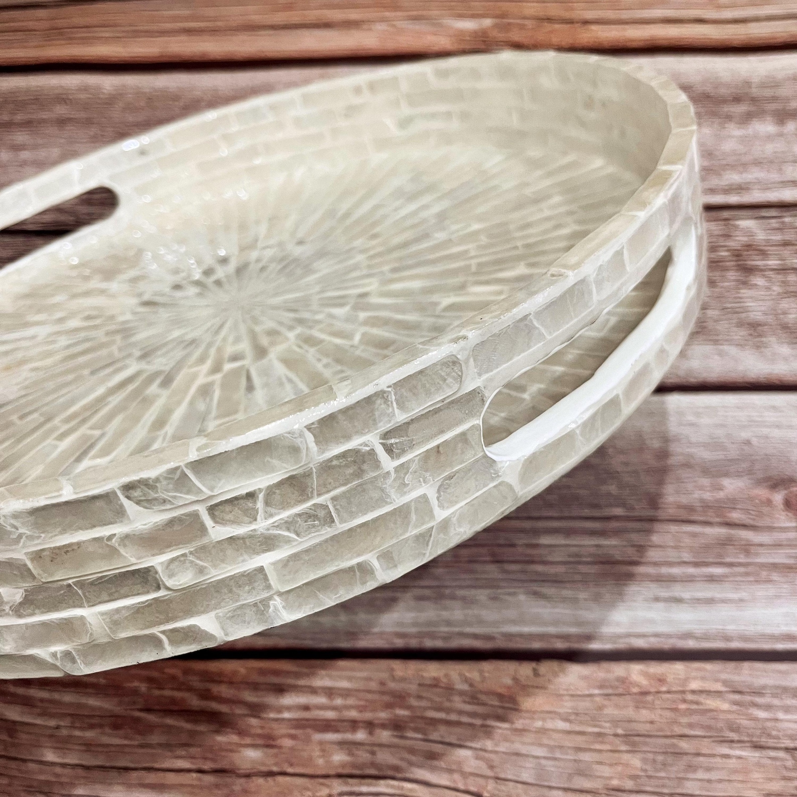 Mother of Pearl Inlay Tray: Capiz Shell, Handmade Coffee Table Decor - Etsy