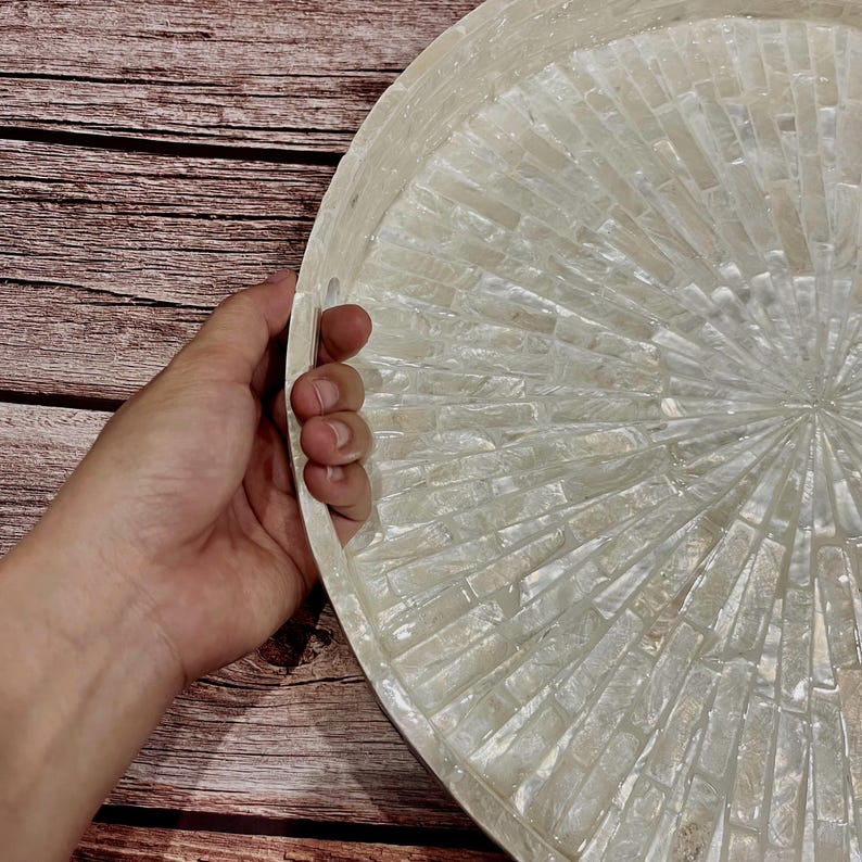 Mother of Pearl Inlay Tray: Capiz Shell, Handmade Coffee Table Decor - Etsy