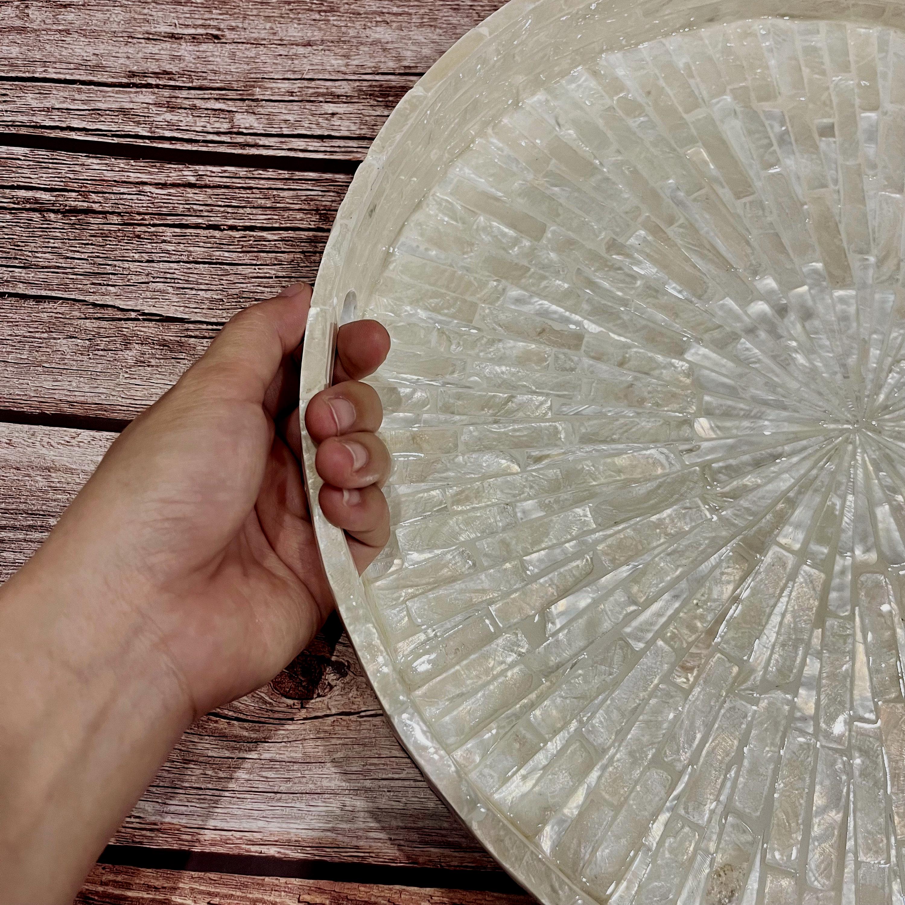 Mother of Pearl Inlay Tray: Capiz Shell, Handmade Coffee Table Decor - Etsy