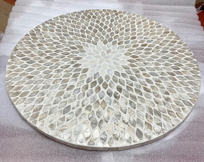 24'' Round Capiz Shell Coffee Table Top D60cm, Luxury Furniture Home ...