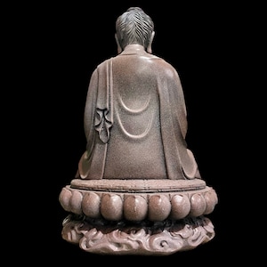Big Heavy Gautama Buddha Statue made of Artificial Stone Antique Color, Shakyamuni Meditation Sculpture, Indoor Outdoor Buddhist Decoration image 6