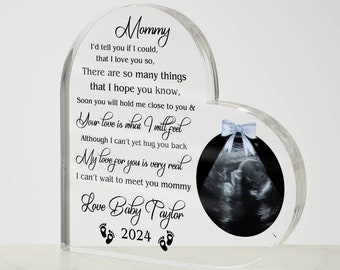 First Time Mom 1st Mothers Day Plaque, Ultrasound Gift for Soon To Be Mom, Pregnant Mom Acrylic Plaque, Baby Shower Gift Idea For New Mom