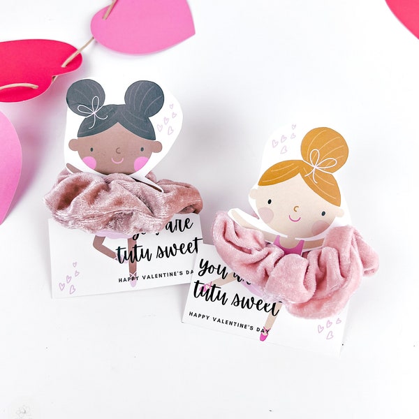 Ballerina Valentine Tag, Scrunchies Valentine, Tutu Sweet, Printable Kids Valentine, Kids Valentine, Valentine Cards, Classroom Valentines