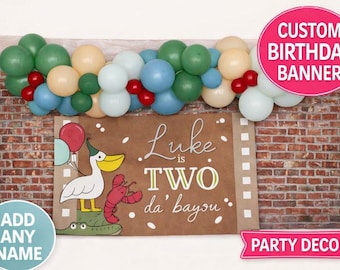 Cajun Theme Party Banner: Hand-Painted Kraft Paper Birthday Decoration