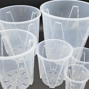 Clear Tall Slotted Pots with Side Drainage