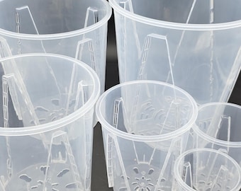 Clear Tall Slotted Pots with Side Drainage