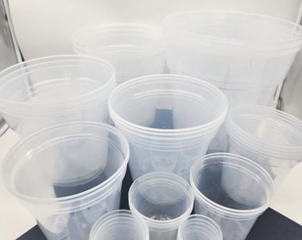 Large Clear Pots Bundle - 10 Inches (2 Pots), 12 Inches (3 Pots)