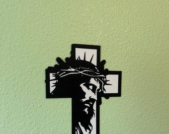 Jesus Cross Wall Art |  Jesus and the Cross Easter | Good Friday | Easter Home Decor