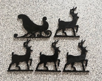 Christmas Door Topper Silhouettes/ Sleigh and Reindeer / Santa's Sleigh