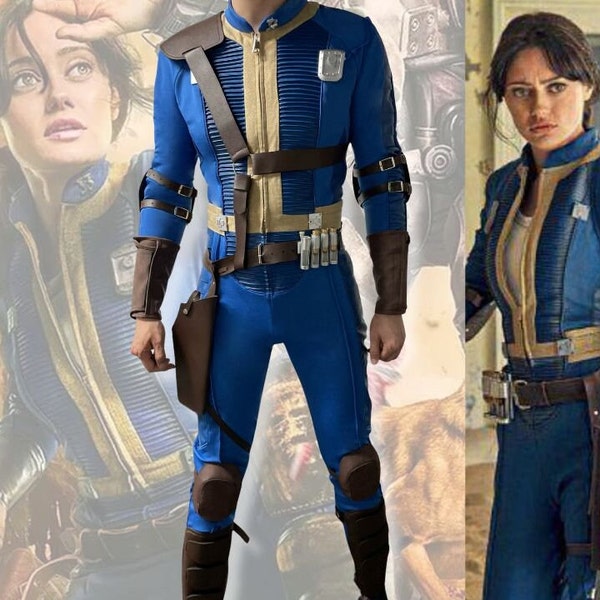 Costume cosplay di Fallout, uniforme tuta blu da uomo, costume cosplay tuta tuta uniforme per adulti, regalo per ogni fan di Fallout