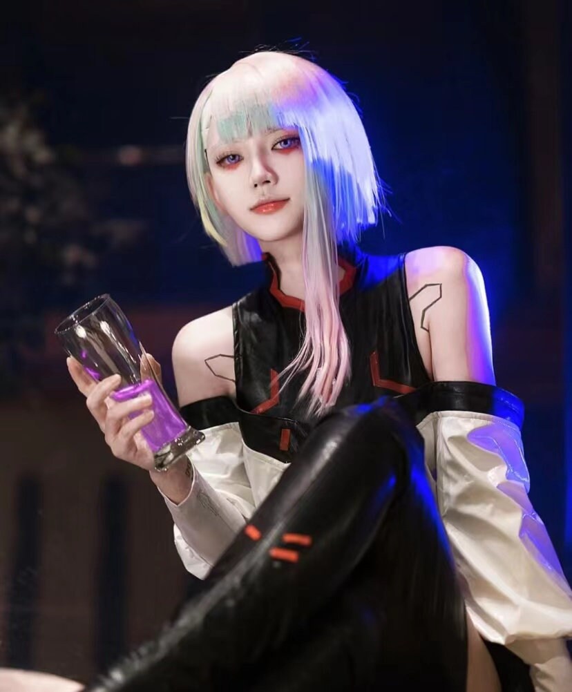 Edgerunners Lucy Cyberpunk 2077 Costumes Cosplay Suit With Wig Etsy 