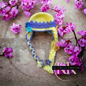 Crochet Rapunzel Wig Hat, Princess Costume, Gift for Her, Rapunzel Wig, Handmade Crochet Princess Beanie, Princess Hat