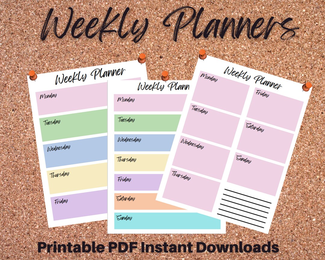 Weekly Planners Printable Instant Download - Etsy
