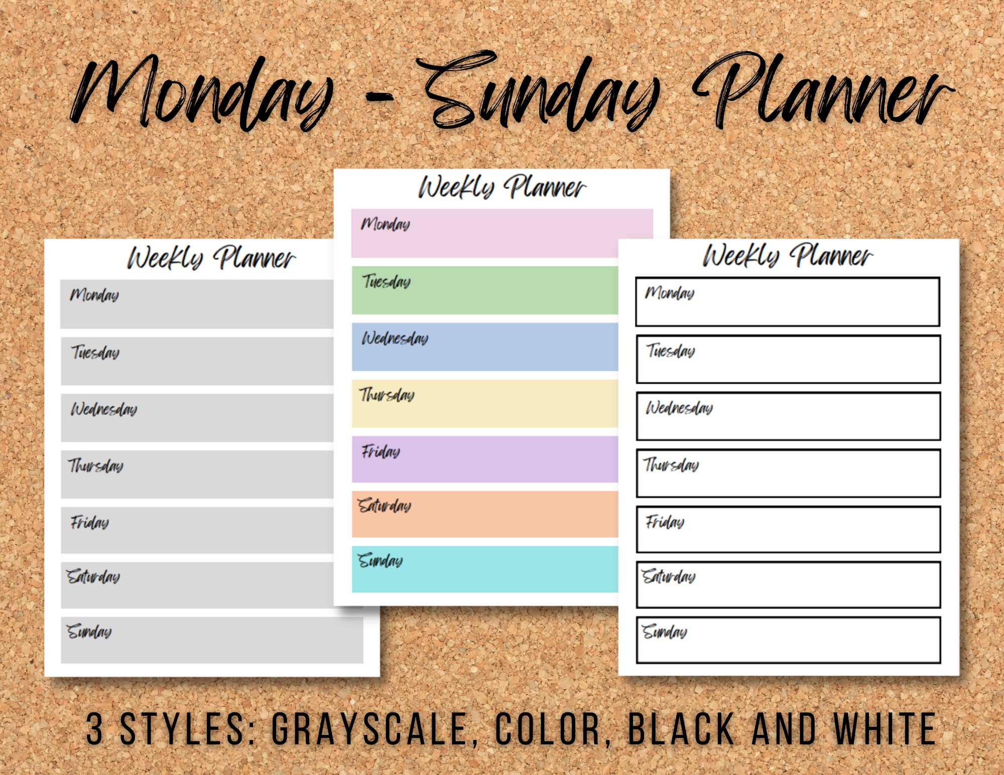 Weekly Planners Printable Instant Download - Etsy