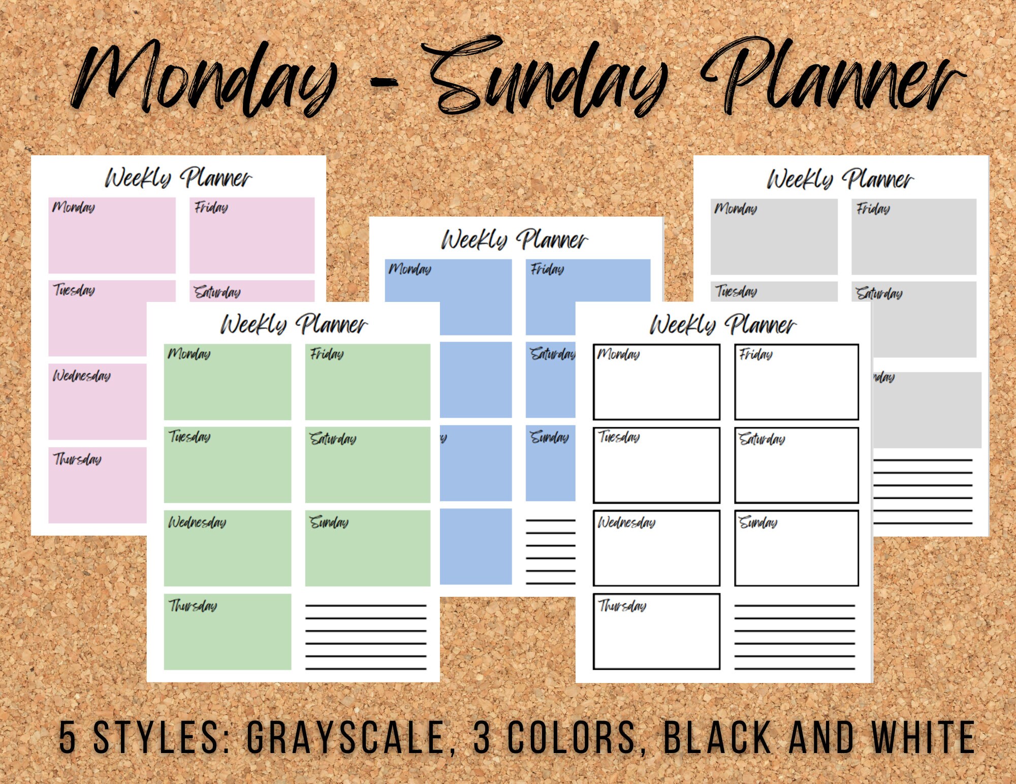 Weekly Planners Printable Instant Download - Etsy