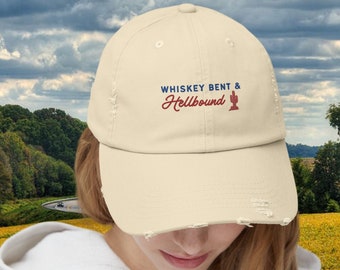 Whiskey Bent & Hellbound Hat | Cowboy Hat | Western Baseball Cap | Distressed Southern Hat | Western Graphic | Western Clothing