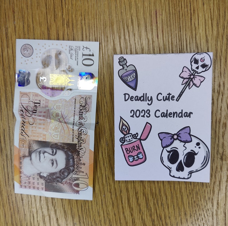 Cute Goth 2023 Desk Pad Celendar 3x4in Etsy