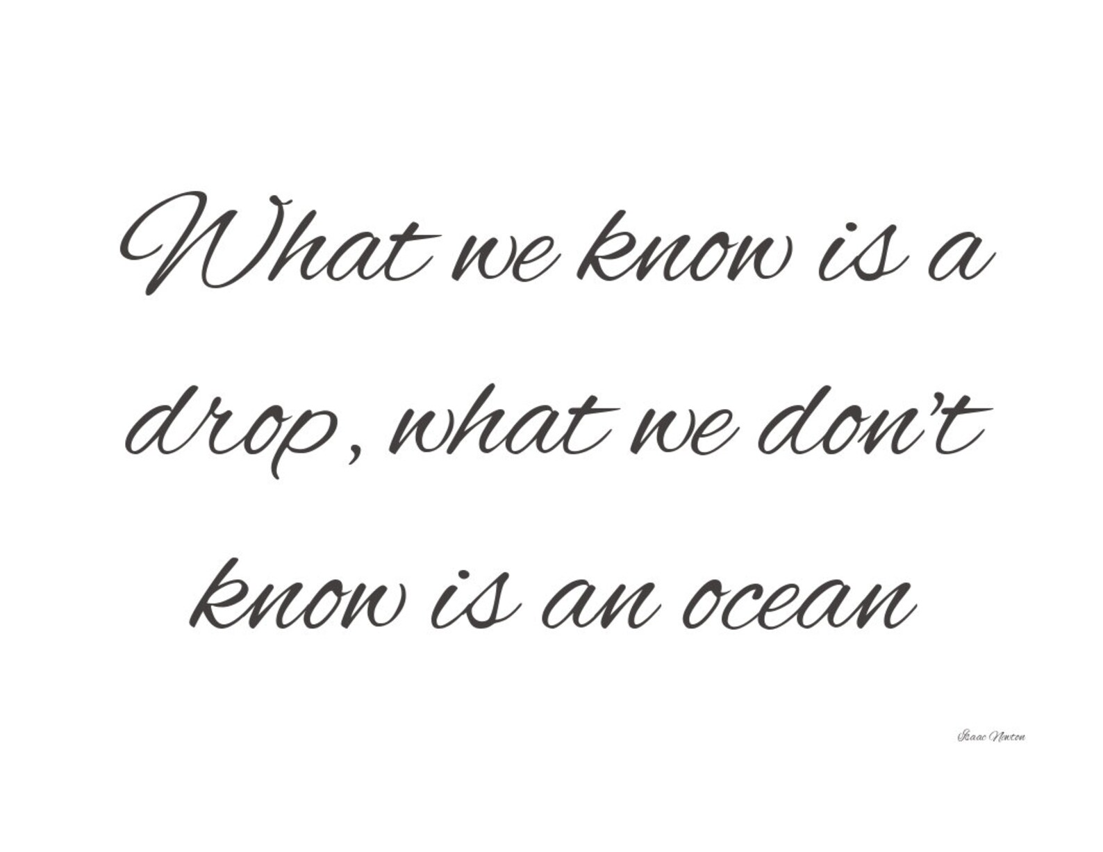 What We Know is a Drop, Isaac Newton Quote, PDF Printable, What We Know is a Drop Quotes, Sir