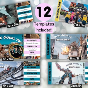 Universal Studios Surprise Ticket, Theme Park Surprise Reveal, Editable Gift Reveal, Surprise Boarding Pass Ticket, Wizarding World of HP