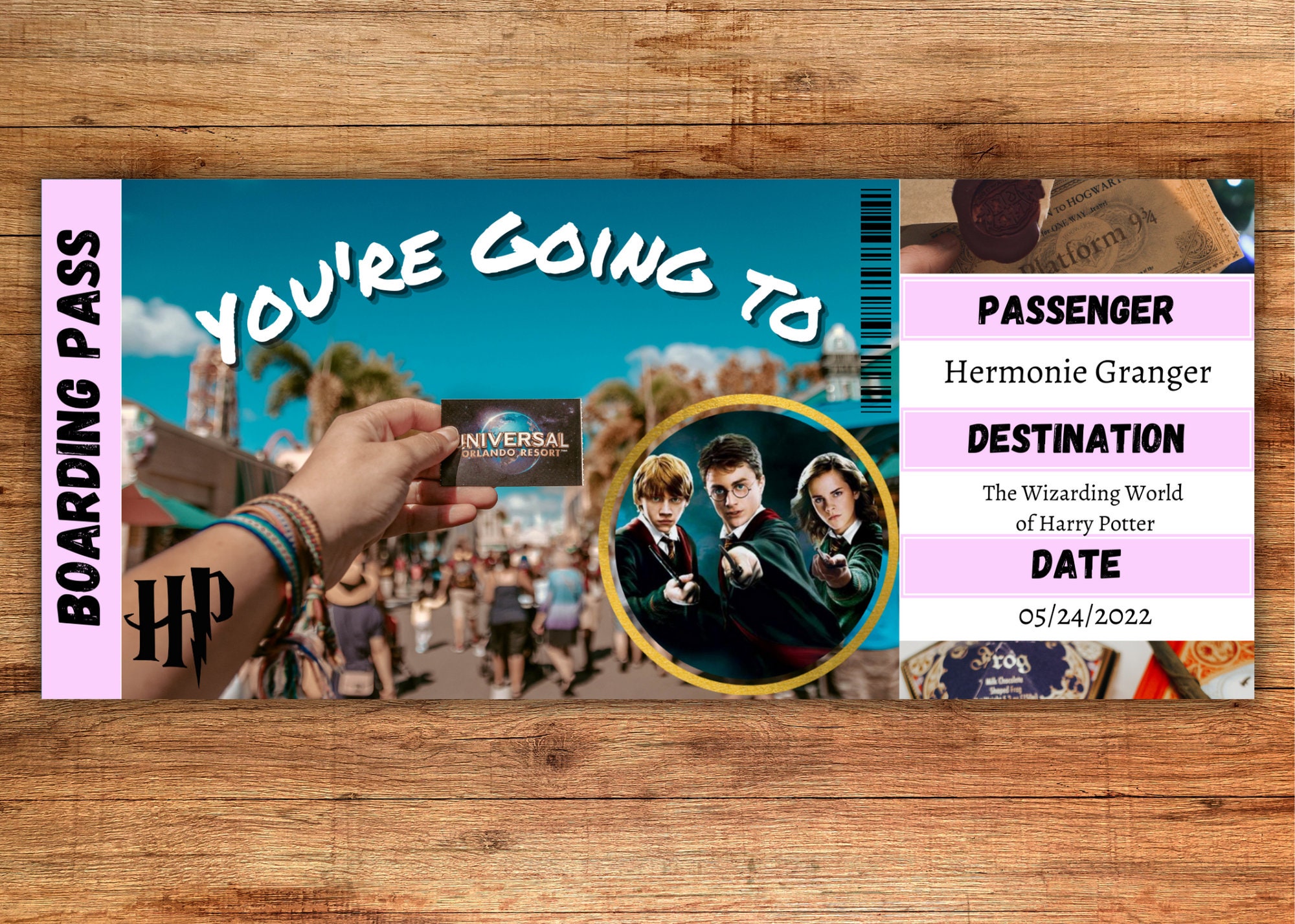 Universal Surprise Ticket, Printable Theme Park Surprise Reveal ...