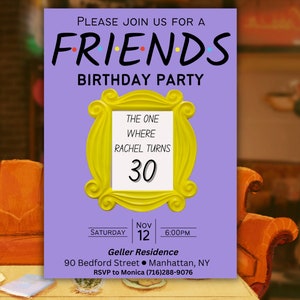 Friends Birthday Invitation Template, 5x7, Thank You Card (Digital Download)