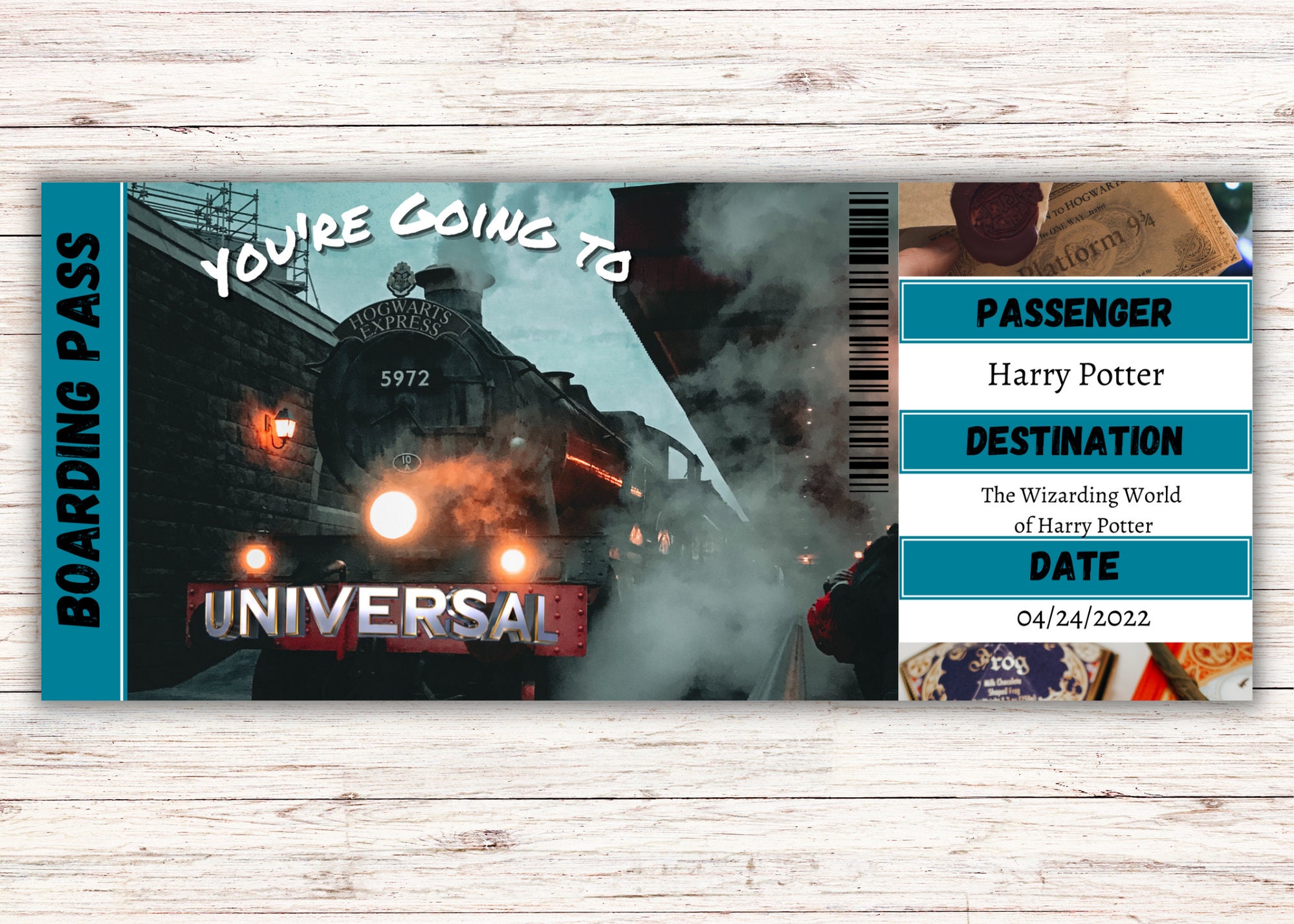 Universal Surprise Ticket, Printable Theme Park Surprise Reveal ...