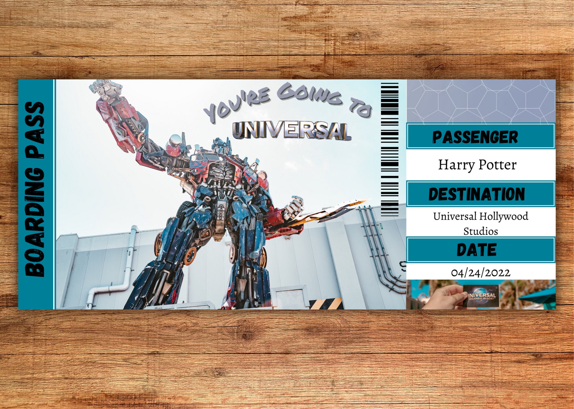 Universal Surprise Ticket, Printable Theme Park Surprise Reveal ...