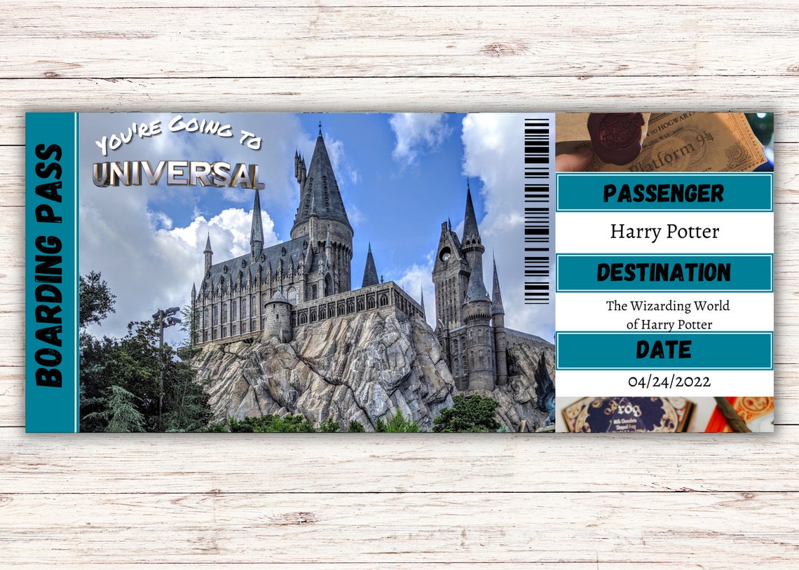 Universal Surprise Ticket, Printable Theme Park Surprise Reveal ...