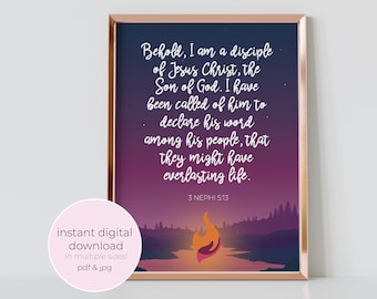 2024 Youth Theme I am a Disciple of Jesus Christ, Printable Bulletin Board, YW YM Theme Poster Digital Download, LDS Poster, Youth printable