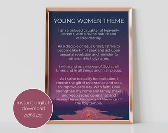2024 Young Women's Theme Poster, I am a Disciple of Jesus Christ 3 Nephi 5:13, Printable PDF & JPG, Young Women's Theme Digital Download