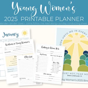 LDS Young Women 2025 Planner, Look Unto Christ D&C 6:36, Printable YW Binder, Young Women Theme Planner, Editable Planner Binder LDS Theme