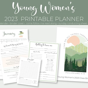 LDS 2023 jongevrouwenplanner afdrukbaar, ik kan alle dingen doen door Christus Phillipians 4:13, jongevrouwenplanner, bewerkbare plannermap