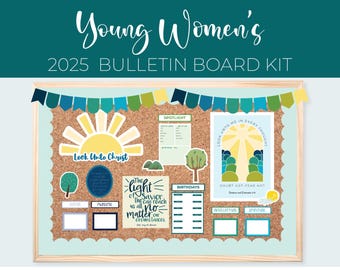 2025 LDS Young Women Bulletin Board Kit, 2025 LDS Youth Theme, Sunshine Look Unto Christ Young Women Theme Kit Look Unto Christ D&C 6:36