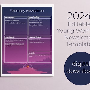 2024 Young Women&#39;s Editable Newsletter Template Digital Download, I am a Disciple of Jesus Christ 3rd Nephi 5:13 Youth Theme
