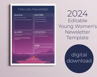 2024 Young Women's Editable Newsletter Template Digital Download, I am a Disciple of Jesus Christ 3rd Nephi 5:13 Youth Theme