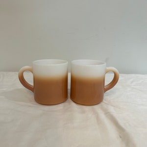 Pair of Hazel Atlas Brown/White Ombré Mugs